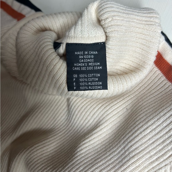 Womens Harley-Davidson Cream Turtleneck Ribbed Fitted Sweater Size M Bikercore - Picture 6 of 10